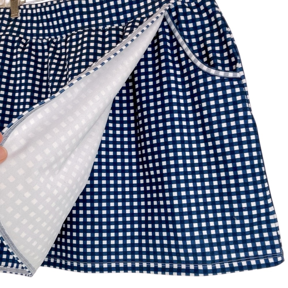 T by Talbots “On The Move” Wrap Skort Gingham Plaid Athleisure UPF 50+ Sz L - Picture 8 of 11